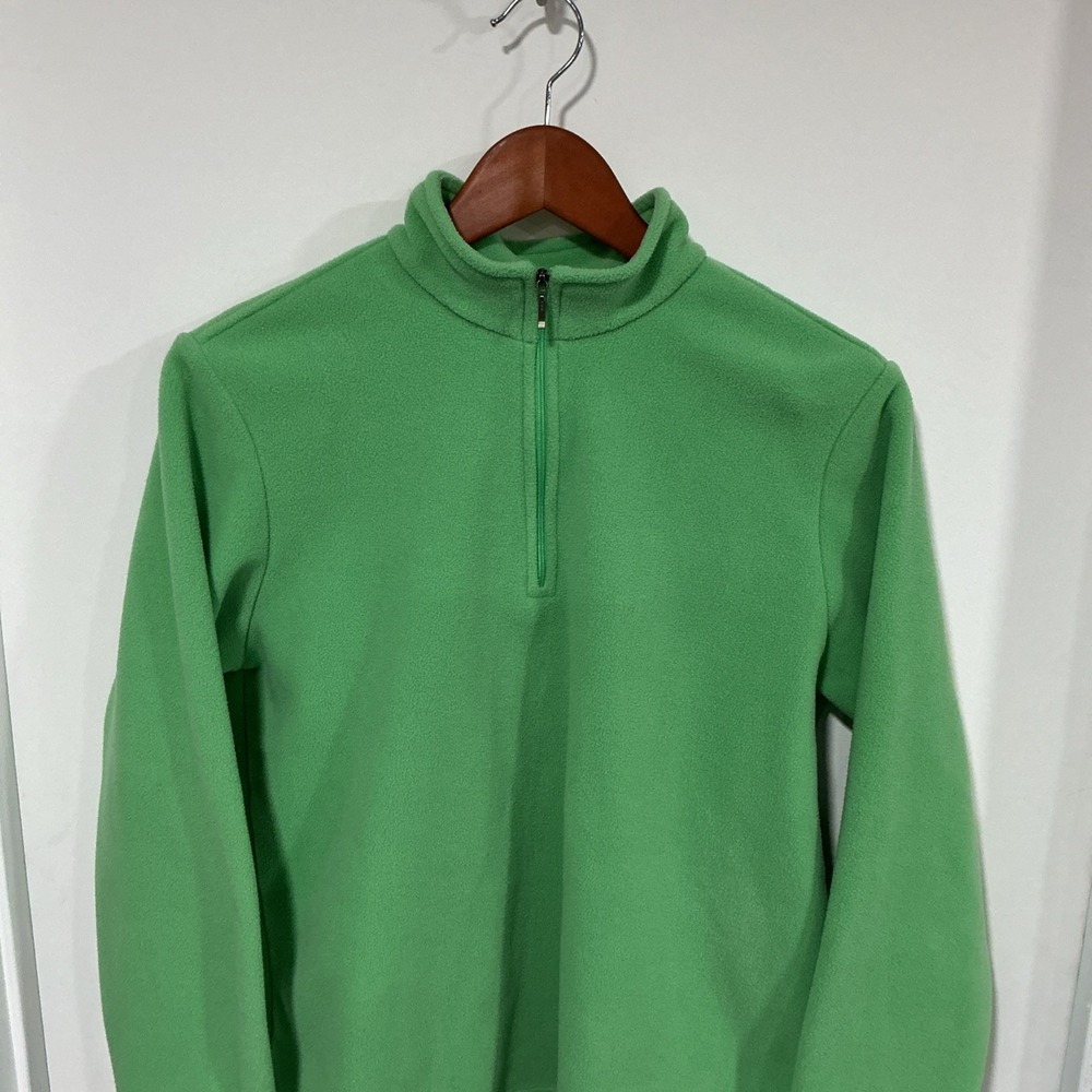 L.L. Bean Quarter Zip Fleece, Women's Medium, Green, Outdoors, EUC, 0CVP7 - Picture 4 of 10